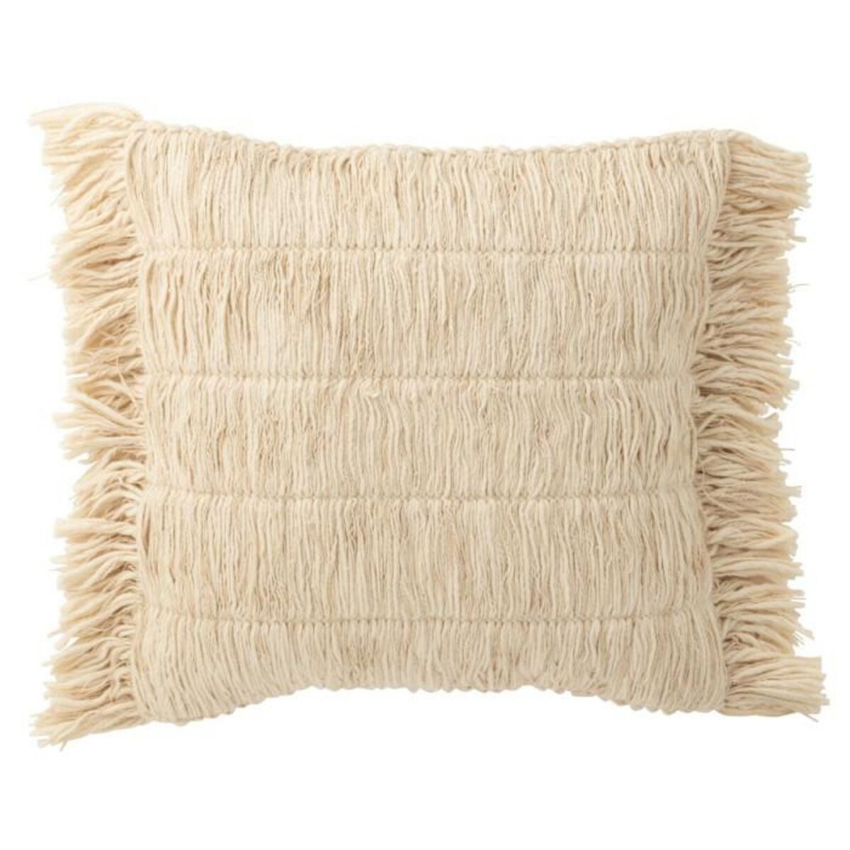 Paris Prix Coussin Déco à Franges  Breeze  50x50cm Crème