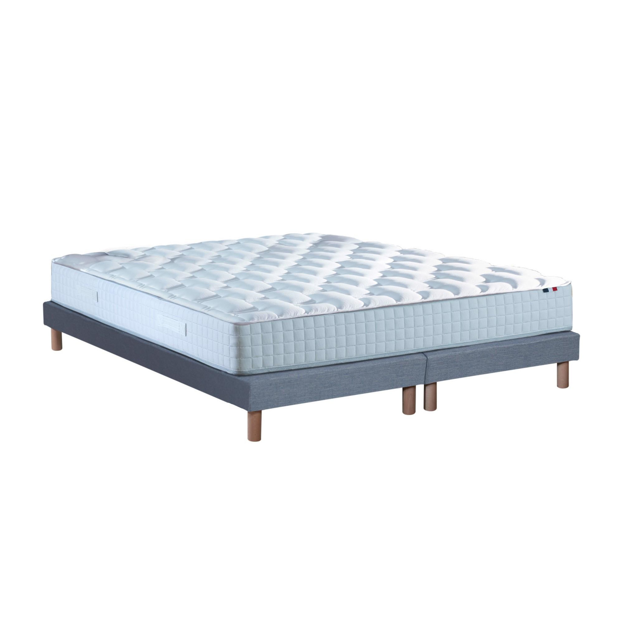Voir la diapositive 1 : IDLITERIE Ensemble literie : matelas à ressorts COSMOS et sommier - qualité française