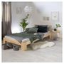 Voir la diapositive 2 : HomeStyle4U Lit simple 90x200 avec tiroir naturel