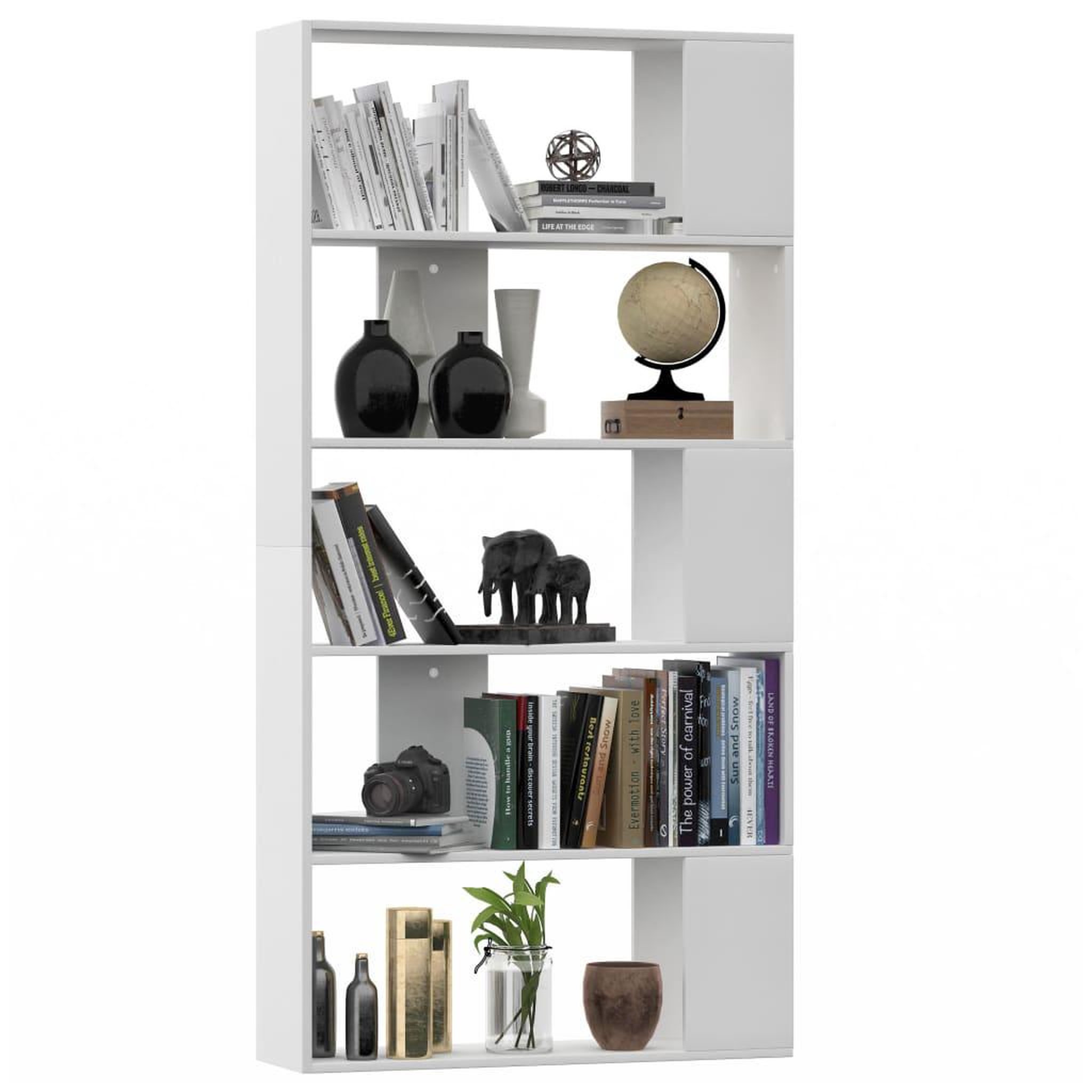 Voir la diapositive 3 : VIDAXL Bibliotheque/Separateur de piece Blanc Bois d'ingenierie
