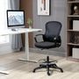 Voir la diapositive 2 : VINSETTO Fauteuil de bureau chaise de bureau assise haute réglable dim. 59L x 65l x 109-124H cm pivotant 360° maille respirante noir
