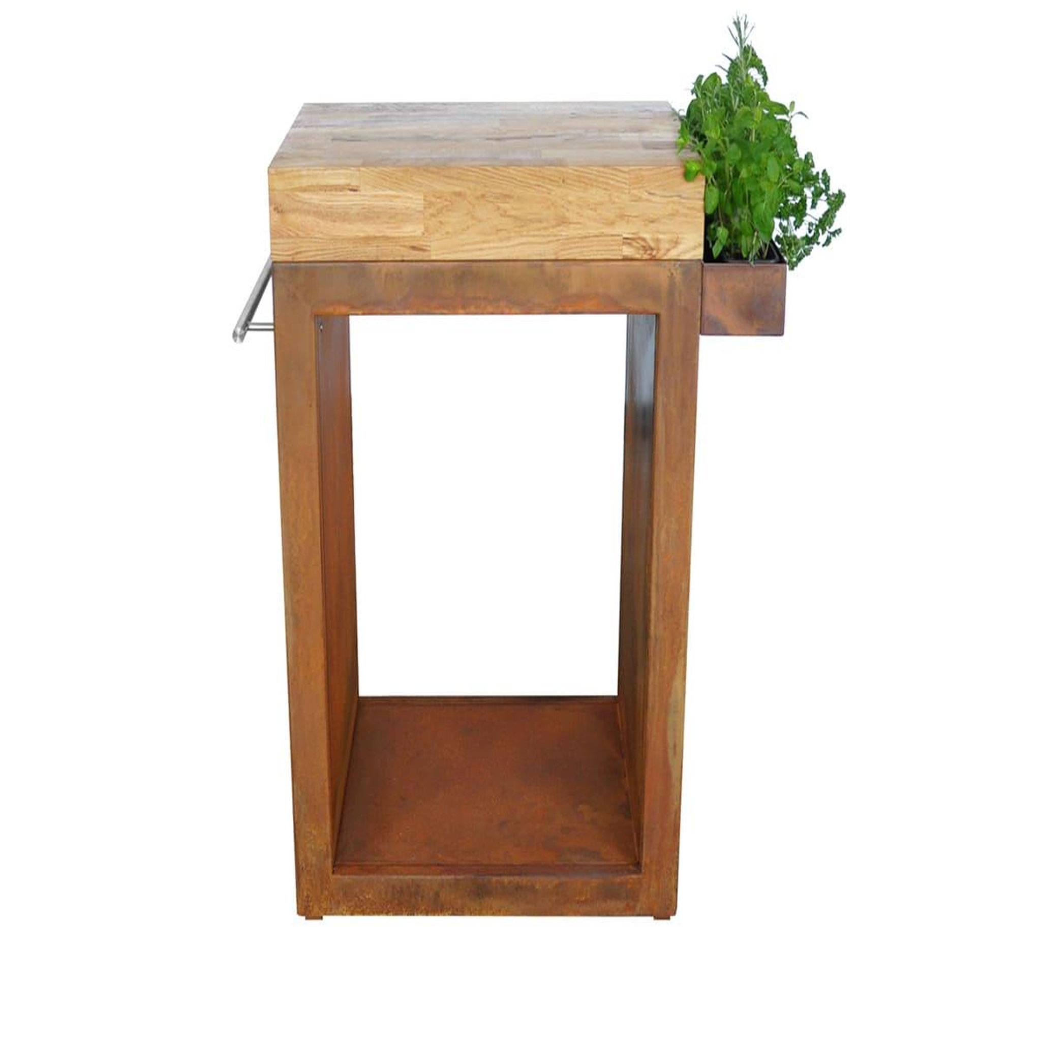 Voir la diapositive 2 : ARTISS DESIGN Meuble multifonction corten avec tablette bois 60 x 45 x 91 cm - artiss