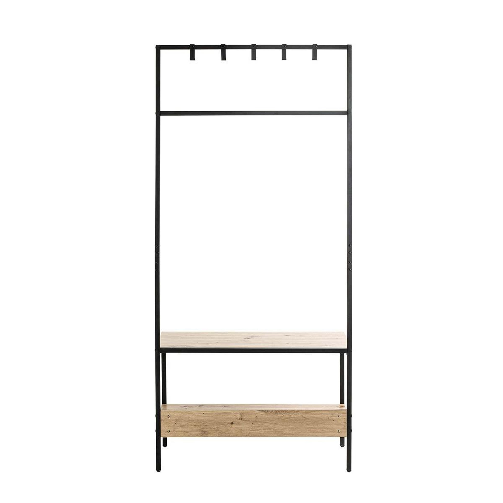 Voir la diapositive 3 : Paris Prix Meuble d'entrée vestiaire  miranda  180cm chêne & noir