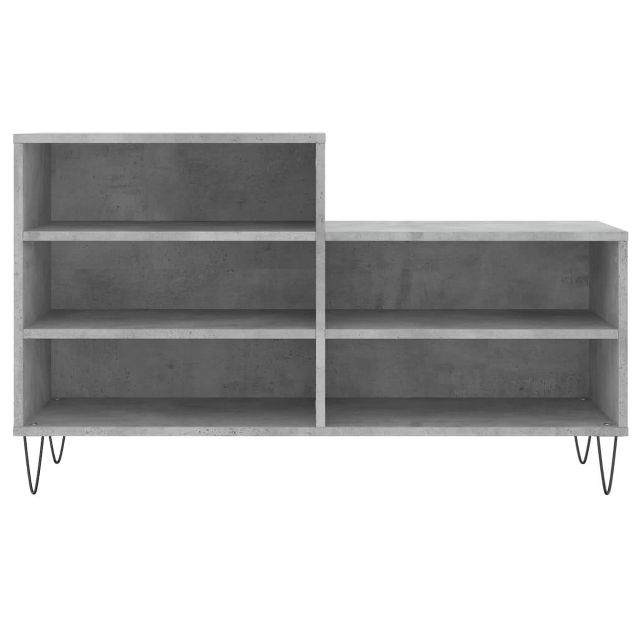 Voir la diapositive 4 : VIDAXL Armoire a chaussures Gris beton 102x36x60 cm Bois d'ingenierie