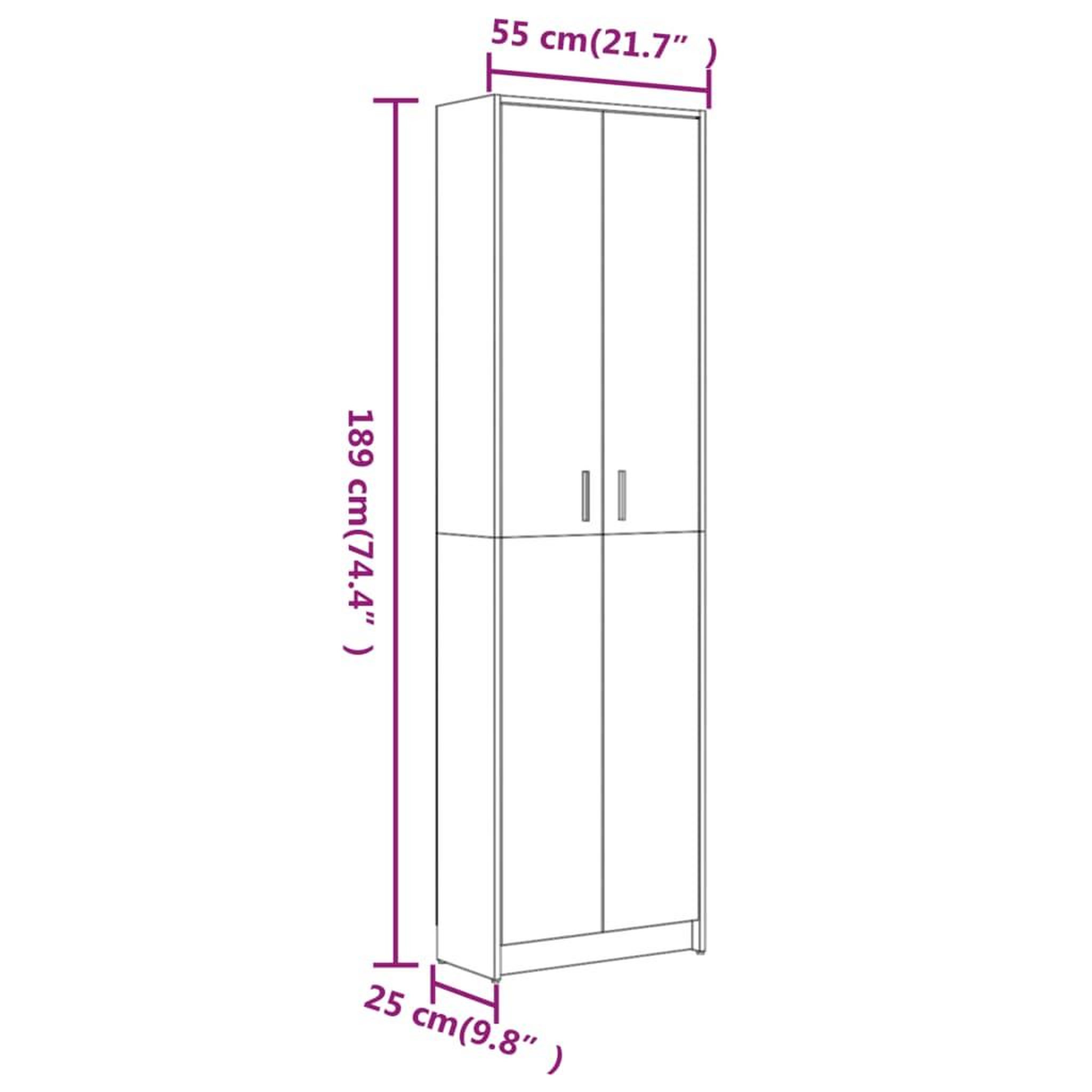 Voir la diapositive 6 : VIDAXL Garde-robe couloir Chene fume 55x25x189 cm Bois d'ingenierie