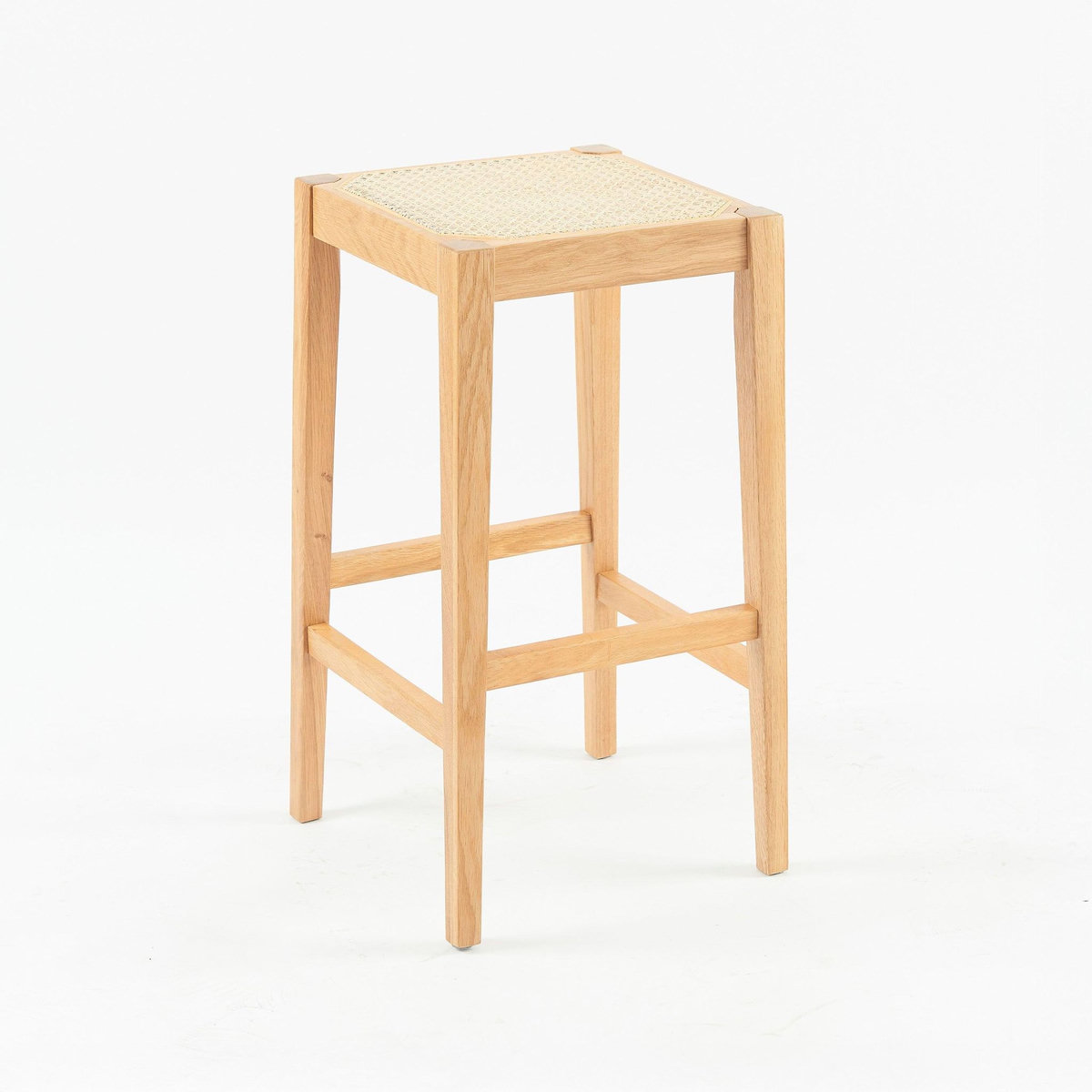 Rendez vous déco Tabouret pour îlot central 65 cm en cannage et bois-Kappa