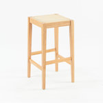 Rendez vous déco Tabouret pour îlot central 65 cm en cannage et bois-Kappa