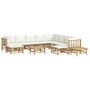 Voir la diapositive 3 : VIDAXL Salon de jardin 12 pcs avec coussins blanc creme bambou