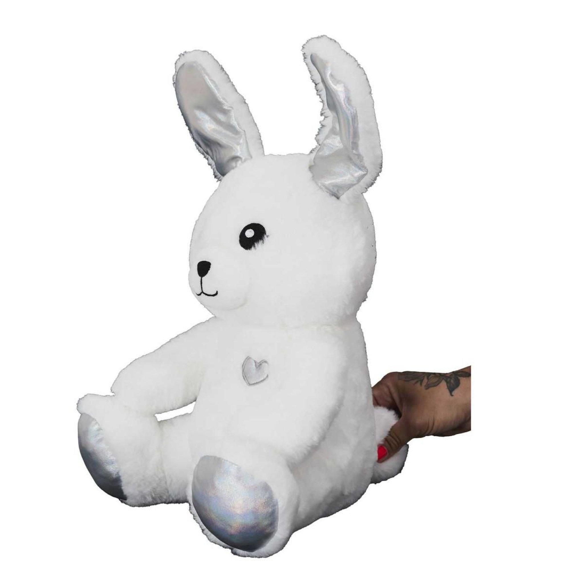 Voir la diapositive 4 : The concept Factory Peluche animée lapin  kawaii  30cm blanc