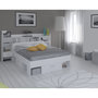 Voir la diapositive 1 : Lit+tête de lit avec rangements LIMA, couchage 140x190/200cm
