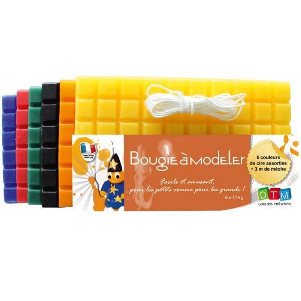 Graine créative Cire à bougie 6 couleurs primaires 240 g + mèche