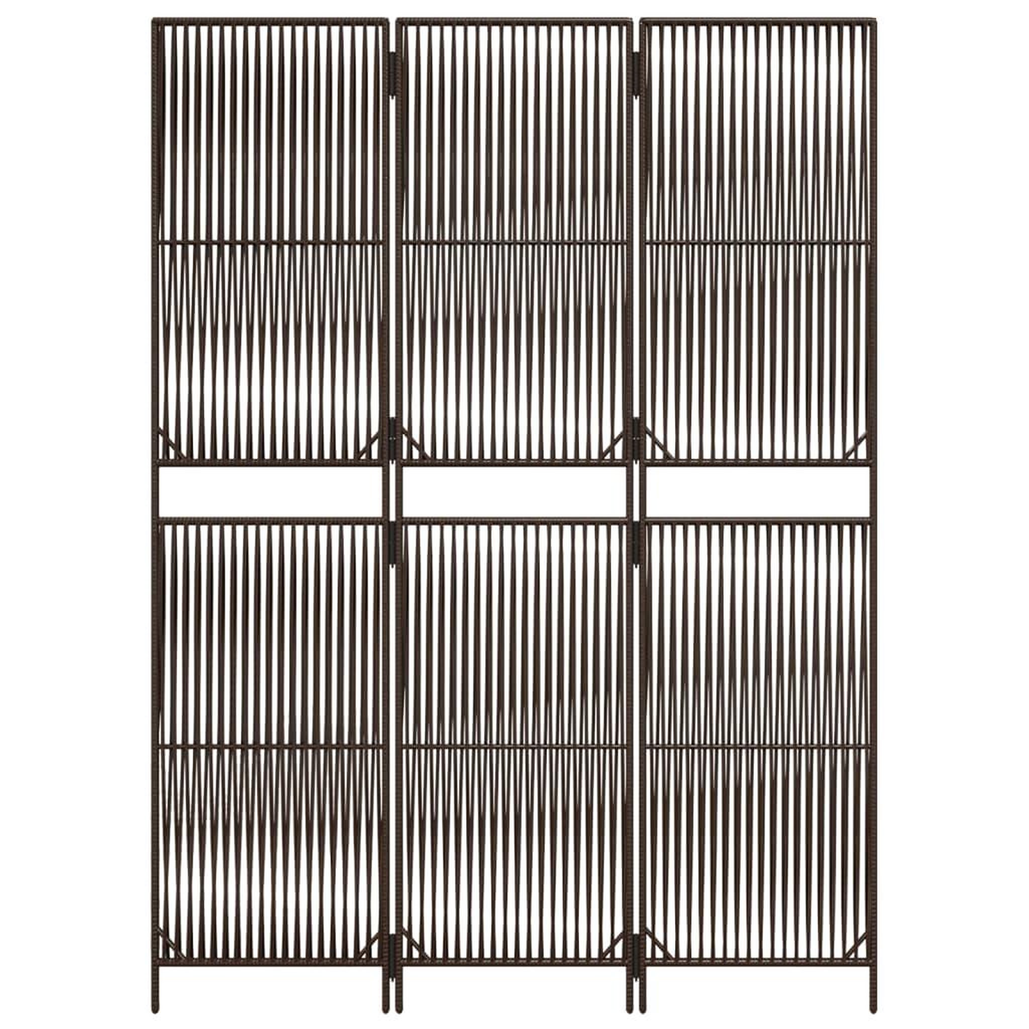 Voir la diapositive 5 : VIDAXL Cloison de separation 3 panneaux marron resine tressee