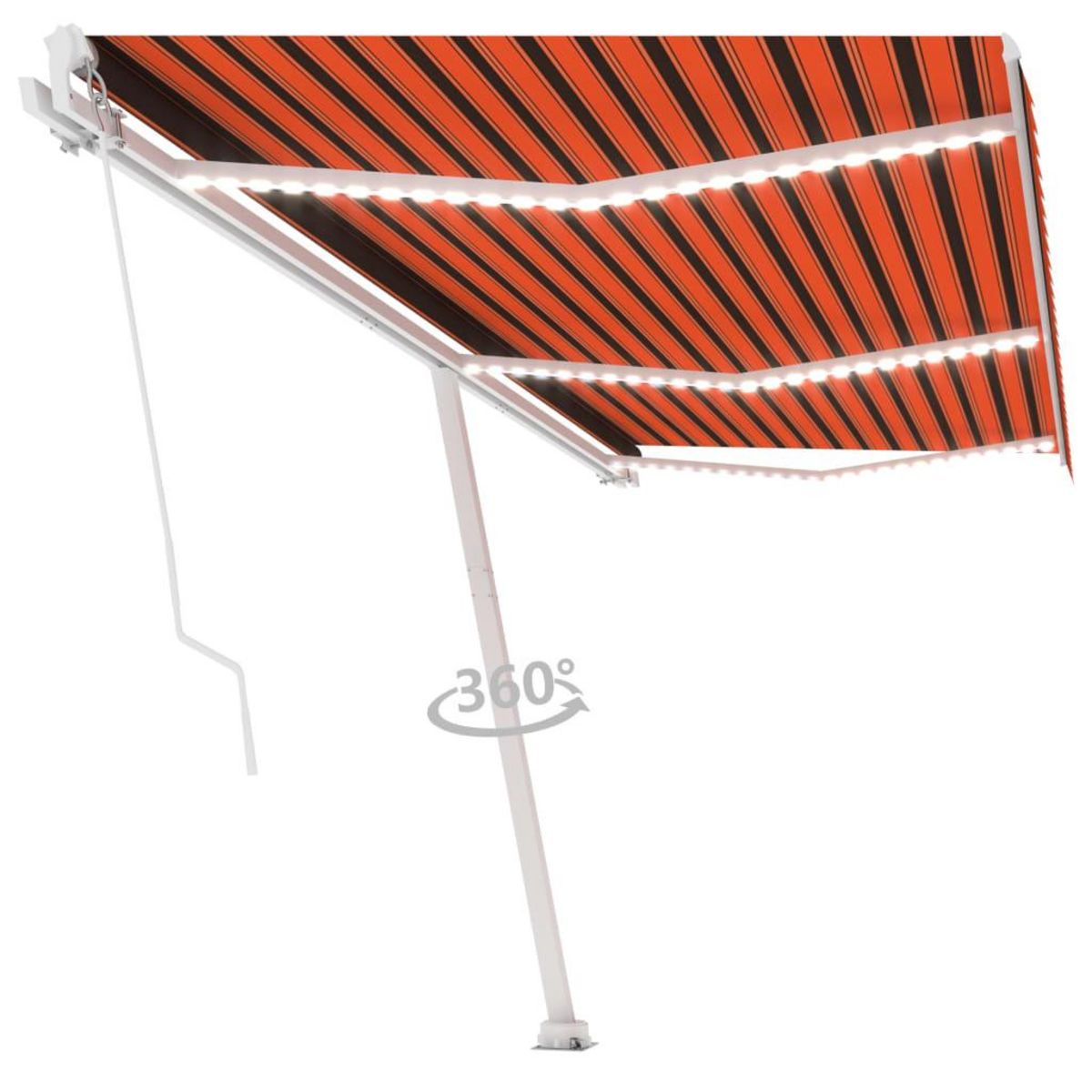 VIDAXL Auvent manuel retractable avec LED 600x300 cm Orange et marron