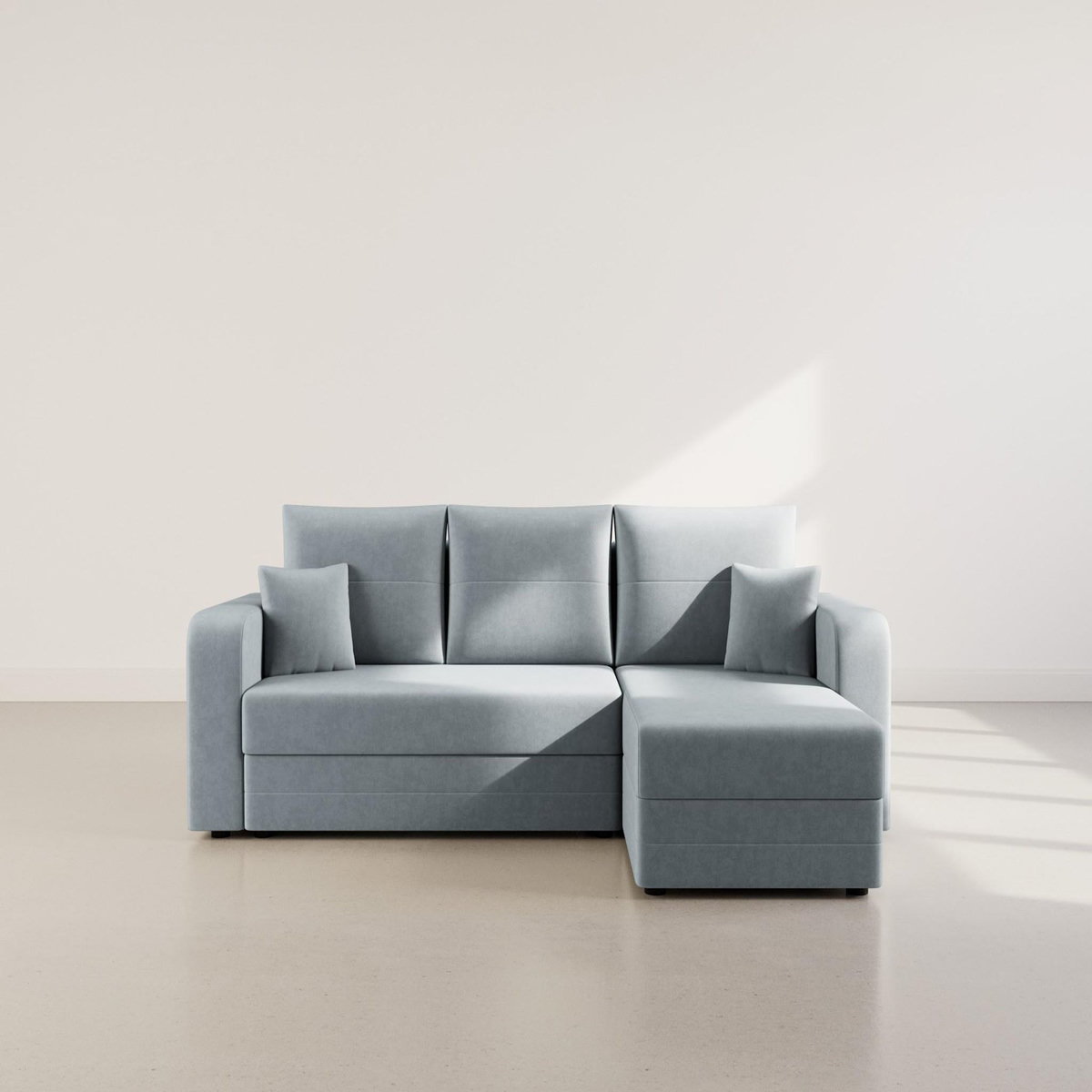BEST MOBILIER Harvey - canapé d'angle réversible 4 places convertible avec coffre en velours