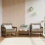 VIDAXL Chaises de jardin lot de 2 marron miel bois massif de pin