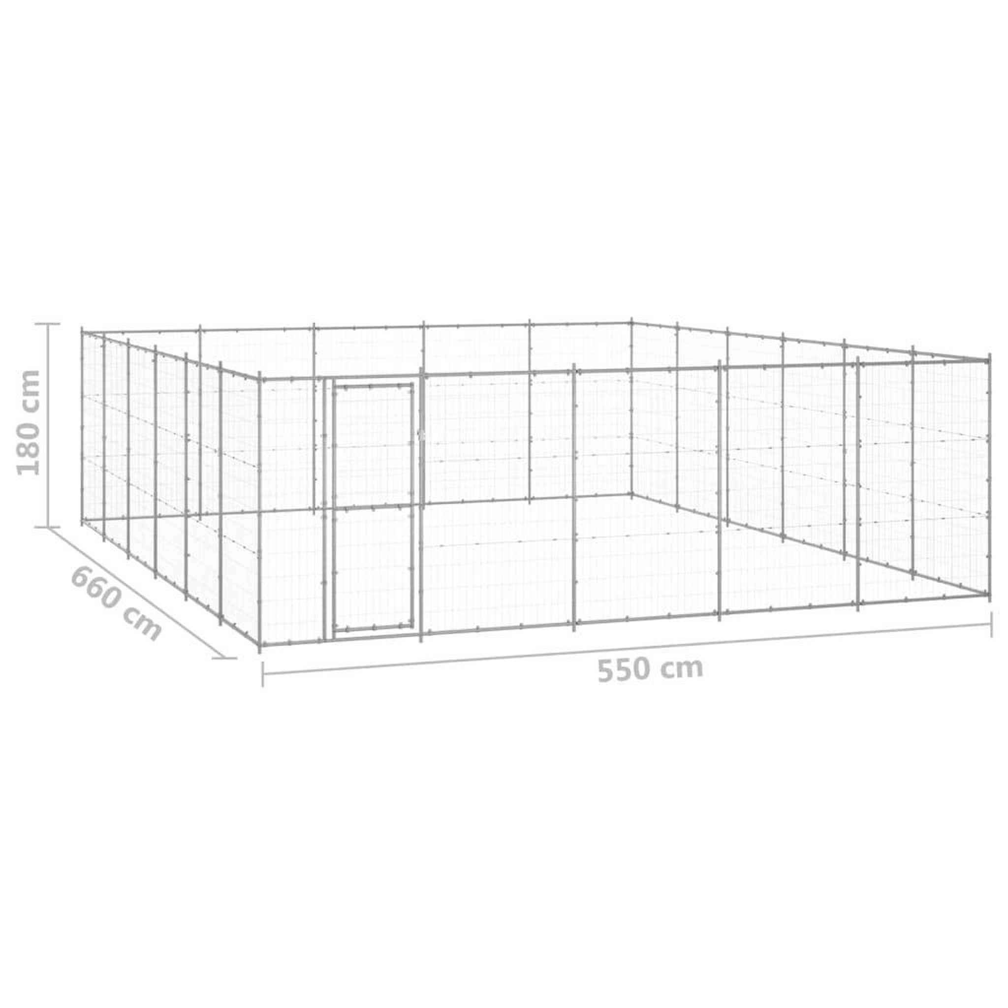 Voir la diapositive 6 : VIDAXL Chenil exterieur Acier galvanise 36,3 m²