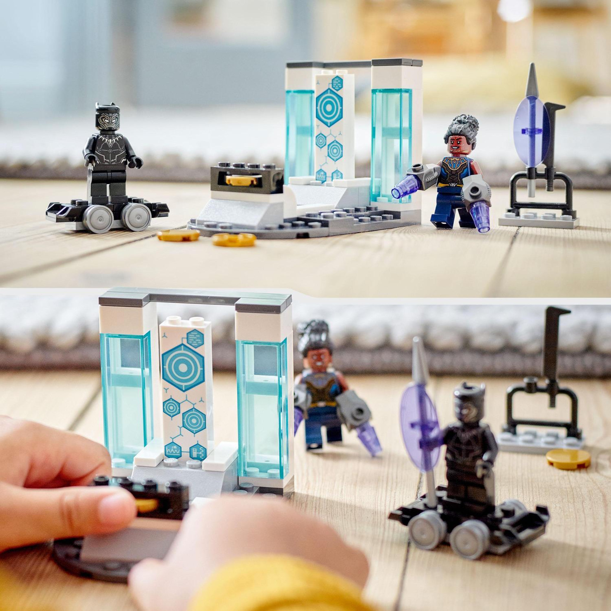 Voir la diapositive 6 : LEGO Super Heroes 76212 Le Labo de Shuri Black Panther,  Figurines Avengers Black Panther : Wakanda Forever, Jouet Super-Héros