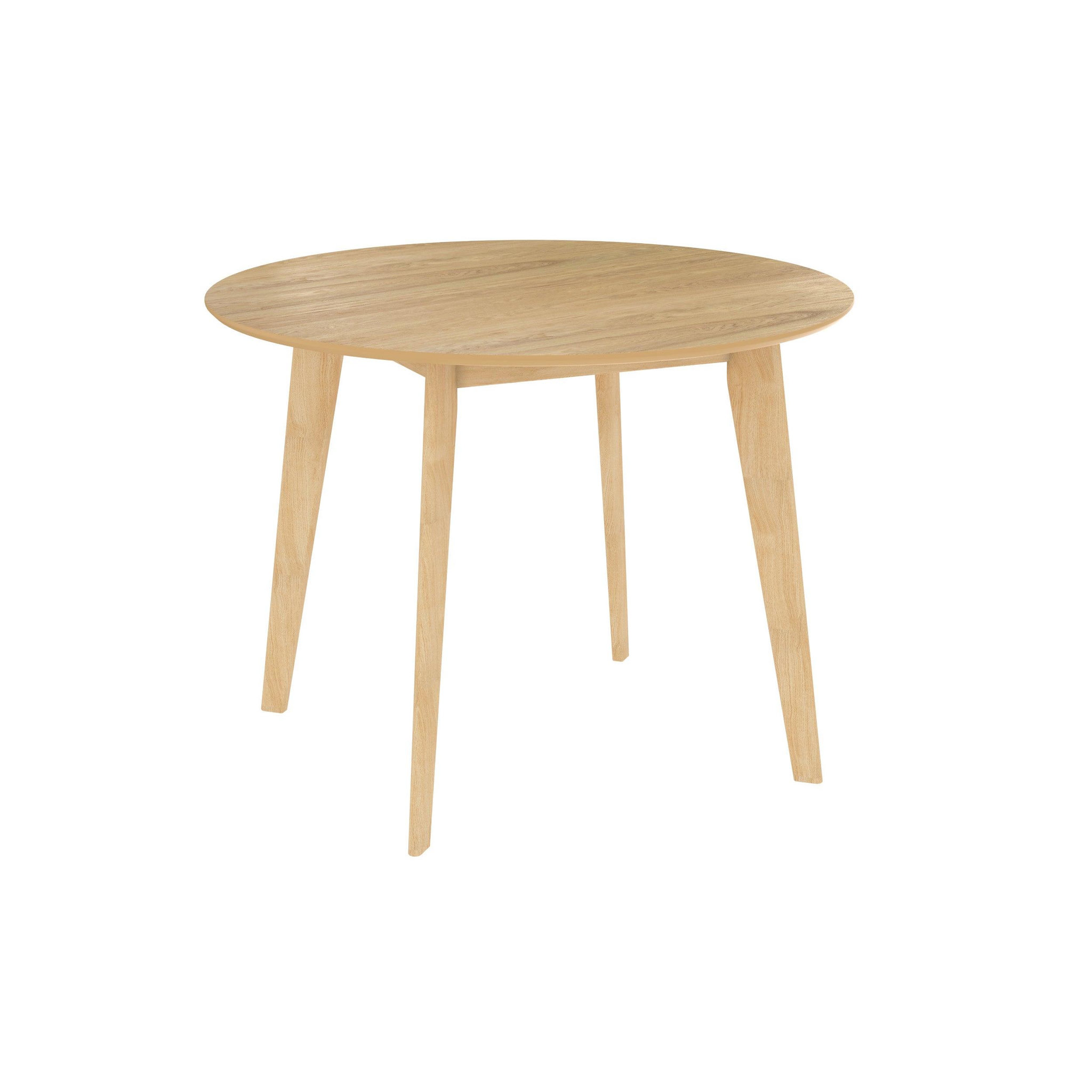 MAISON PAVANE Table ronde 4 personnes en bois clair d100 cm-réno