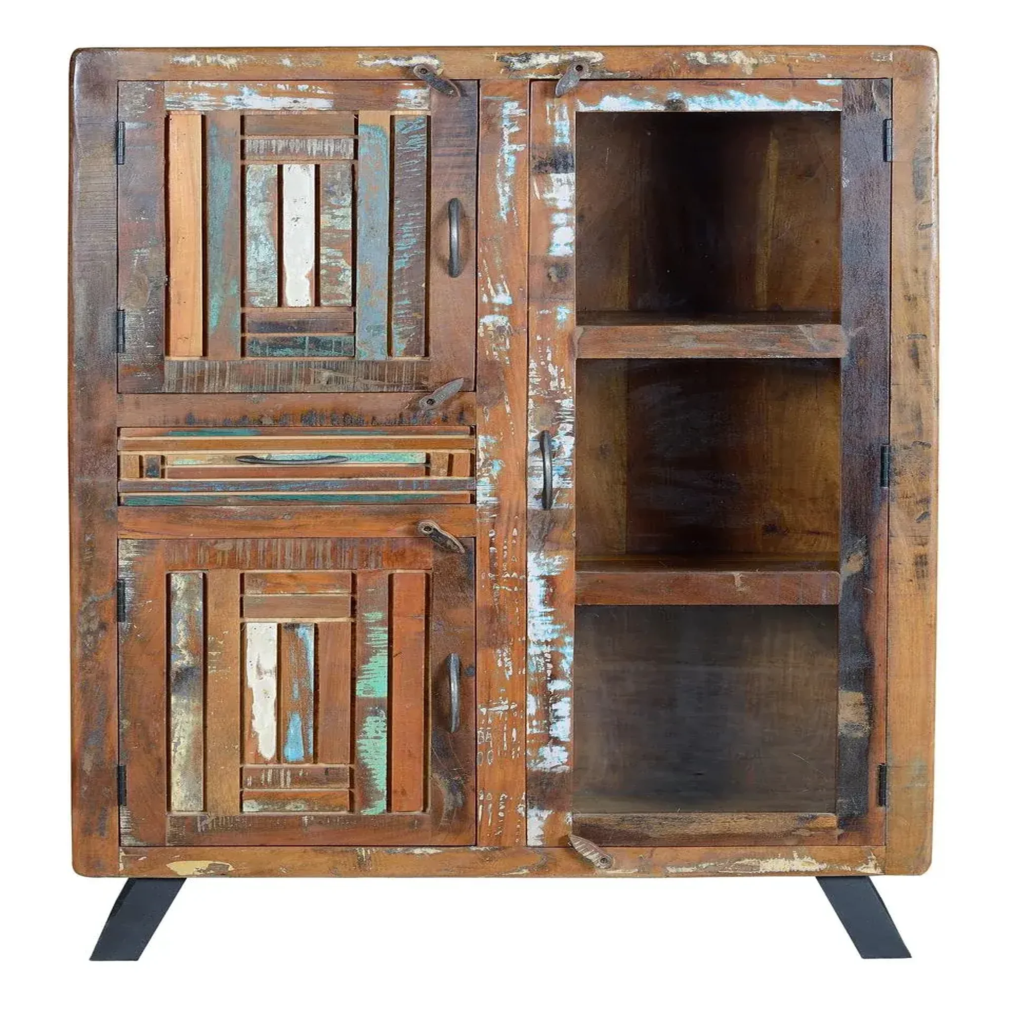 GINER Y COLOMER SL Vitrine en bois recyclé 90 cm style vintage industriel