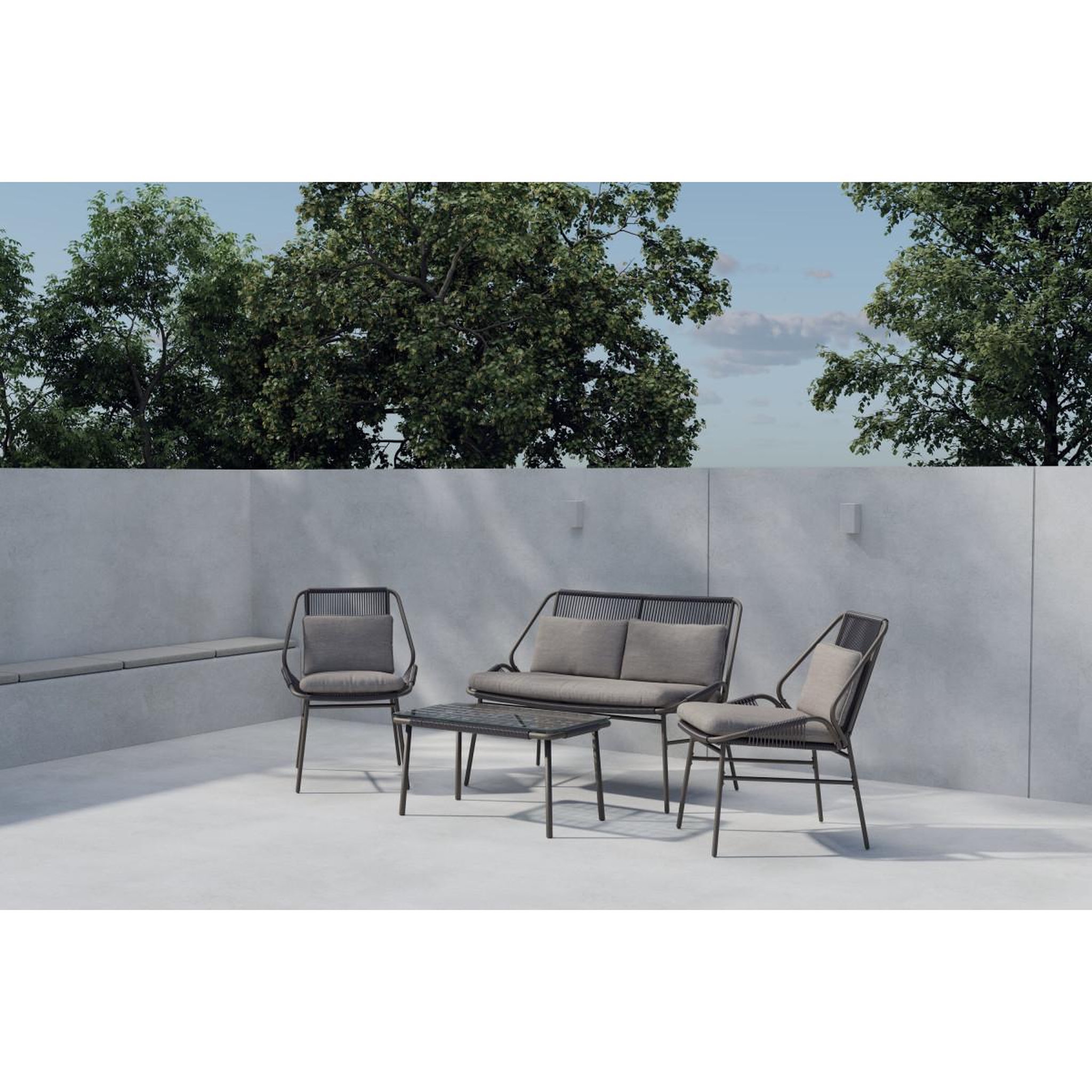 Voir la diapositive 3 : Paris Prix Salon de jardin 4 places  zakynthos  118cm marron