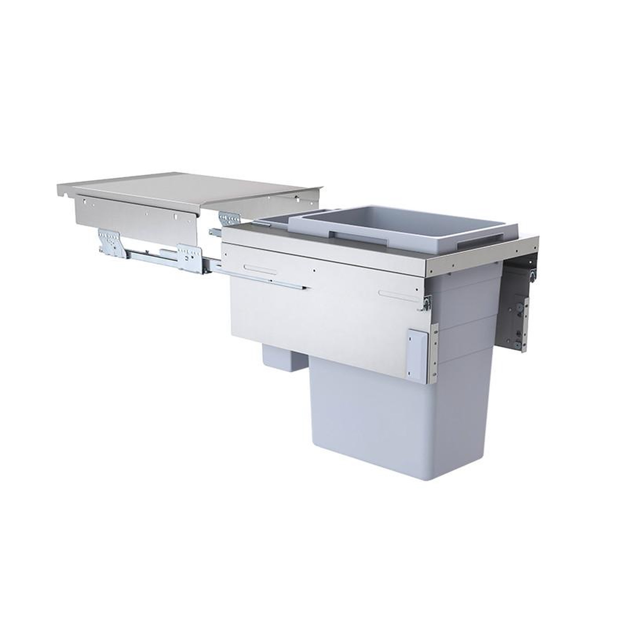 HAILO Poubelle de cuisine tri sélectif 2 bacs encastrable 45L (38+7) Hailo Euro Cargo