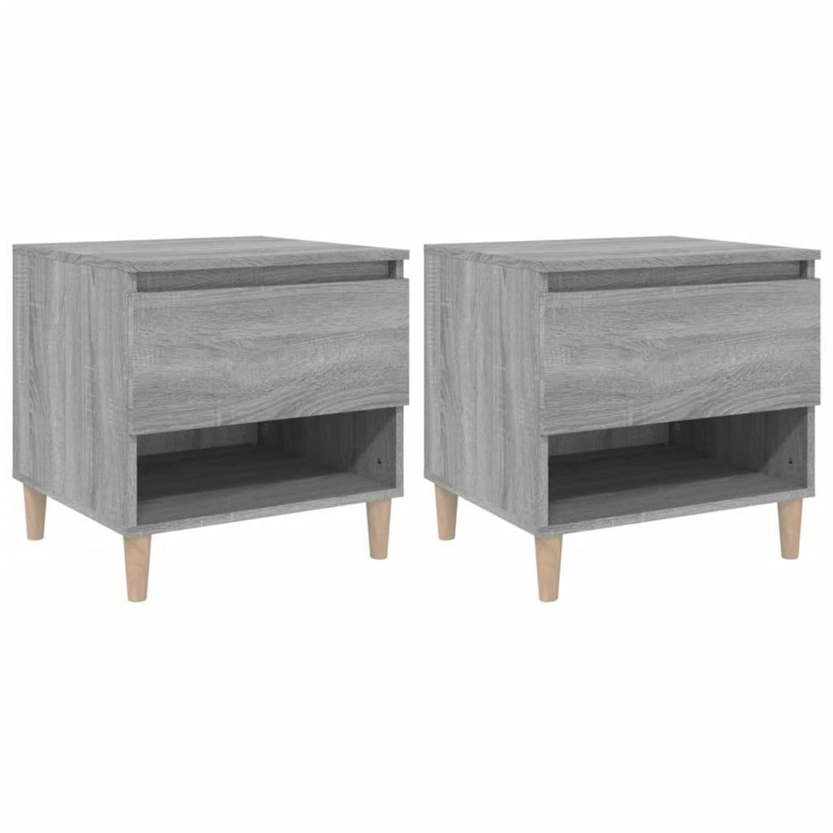 VIDAXL Tables de chevet 2 pcs Sonoma gris 50x46x50cm Bois d'ingenierie