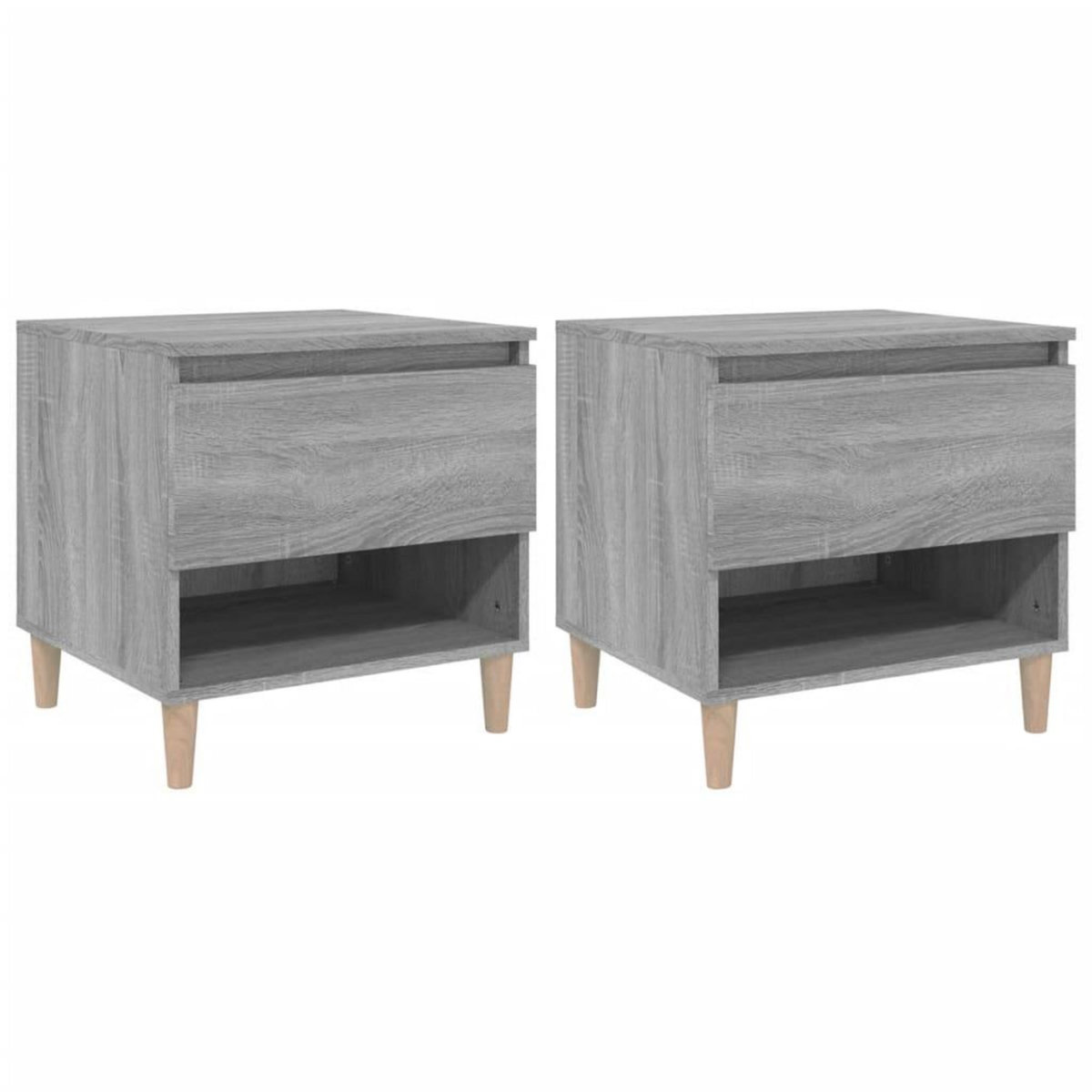 VIDAXL Tables de chevet 2 pcs Sonoma gris 50x46x50cm Bois d'ingenierie