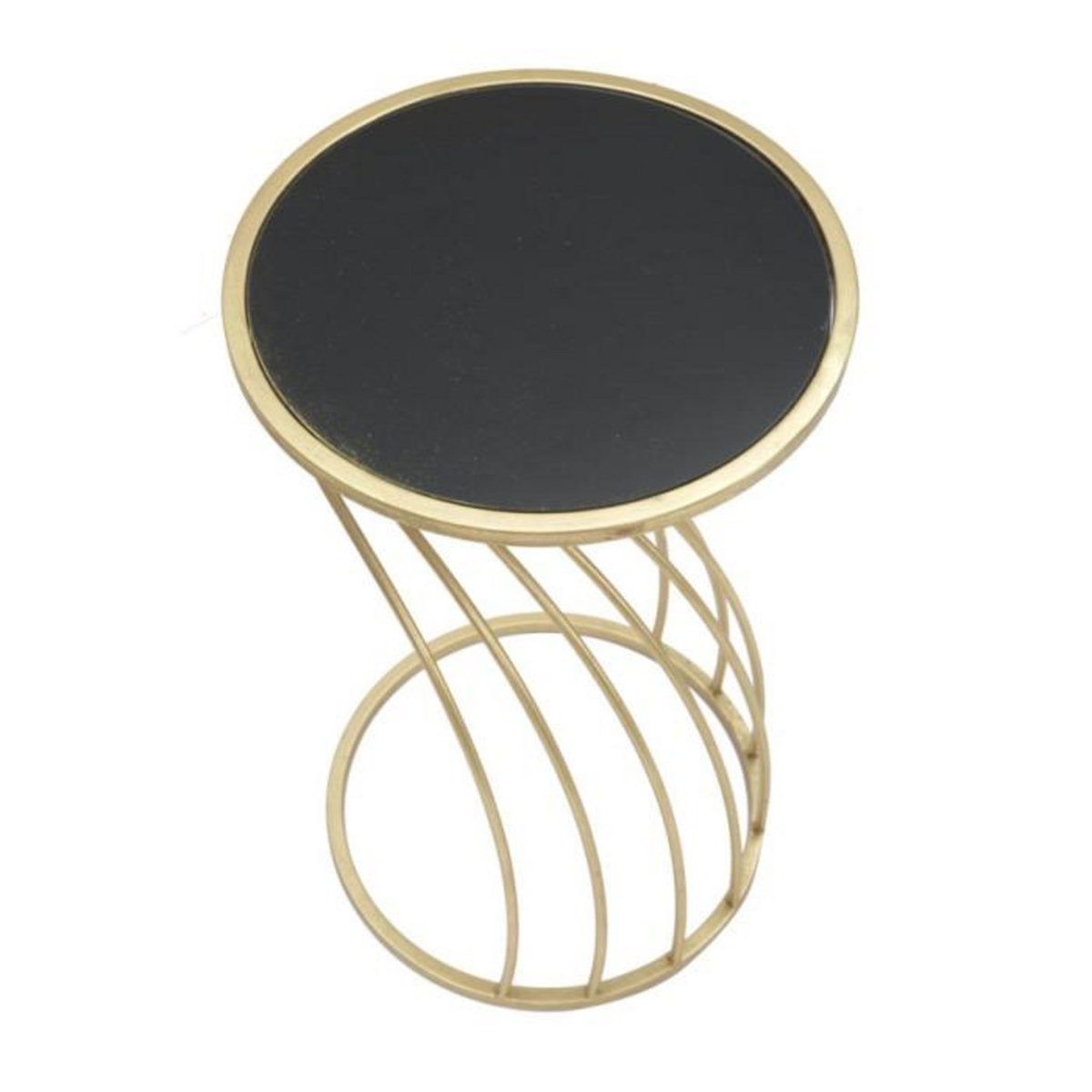 Paris Prix Table d'Appoint Design  Flush  60cm Noir & Or