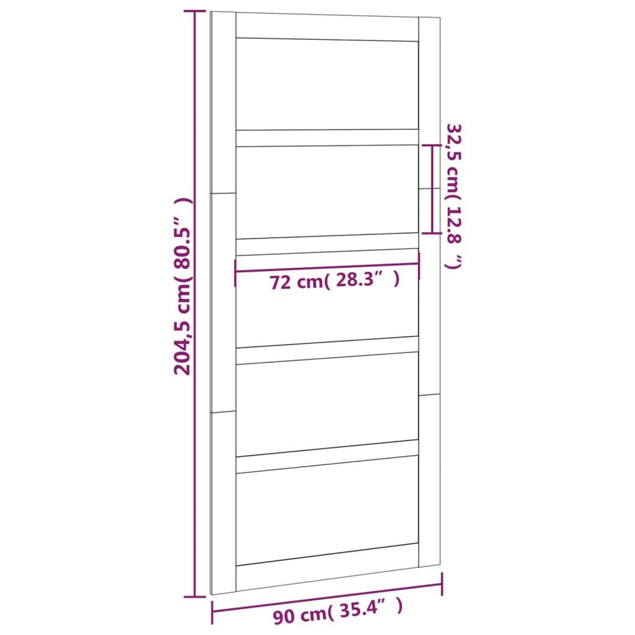 Voir la diapositive 6 : VIDAXL Porte de grange 90x1,8x204,5 cm Bois massif de pin
