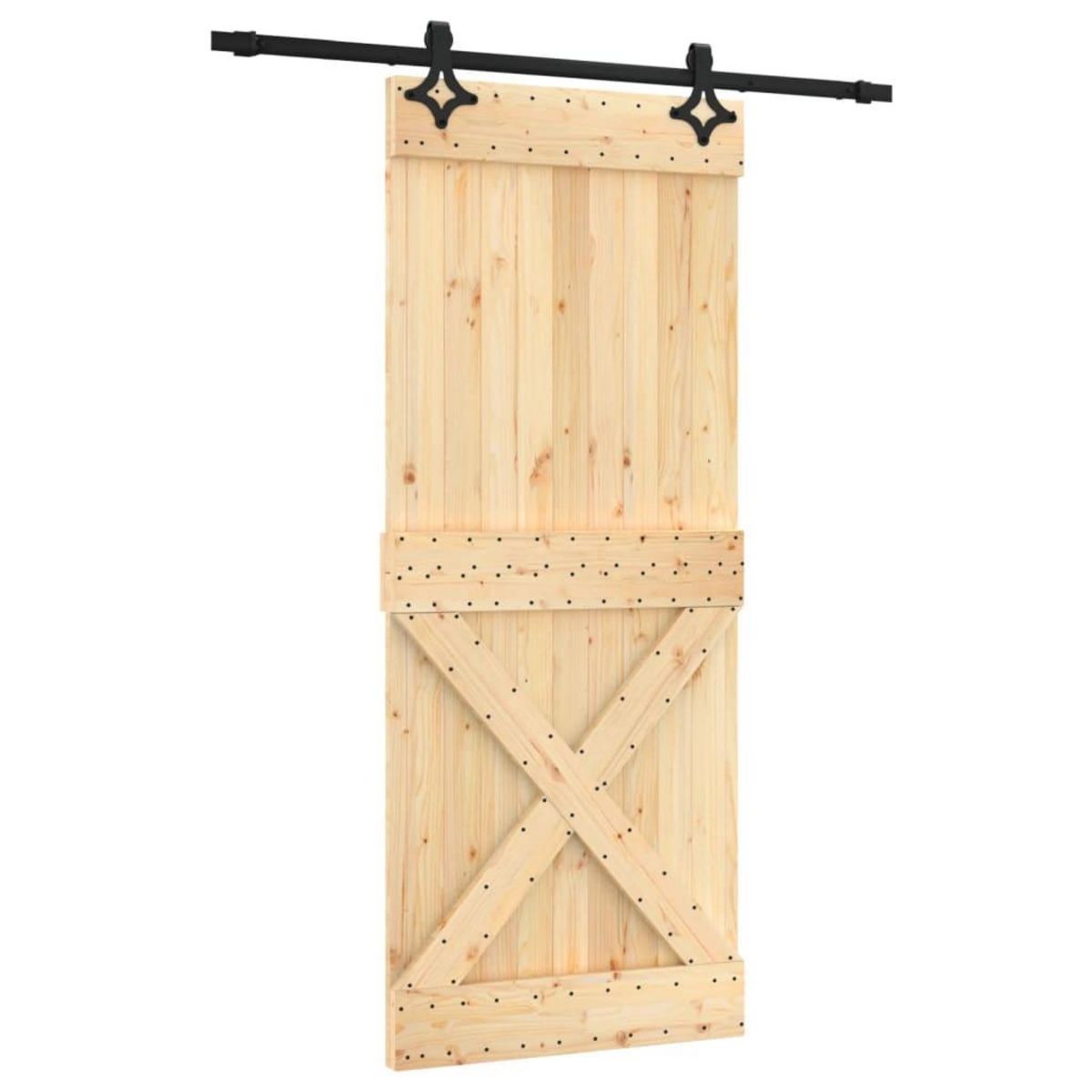 VIDAXL Porte coulissante et kit de quincaillerie 85x210 cm pin massif