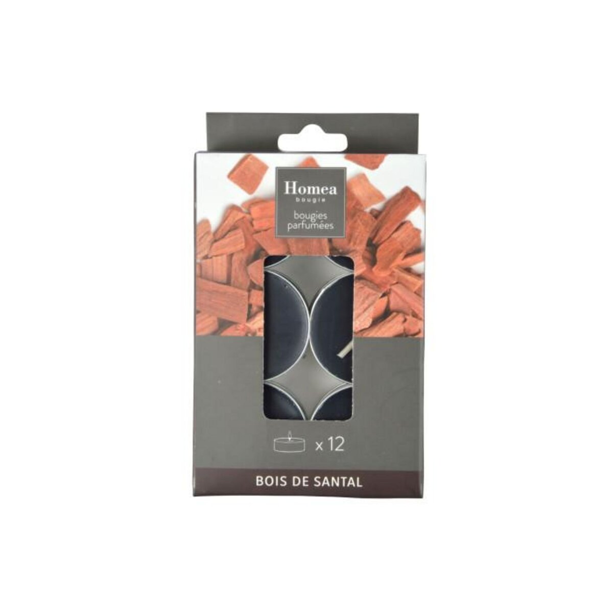 Paris Prix Lot de 12 Bougies Chauffe-Plat  Essentiel II  3,5cm Bois de Santal