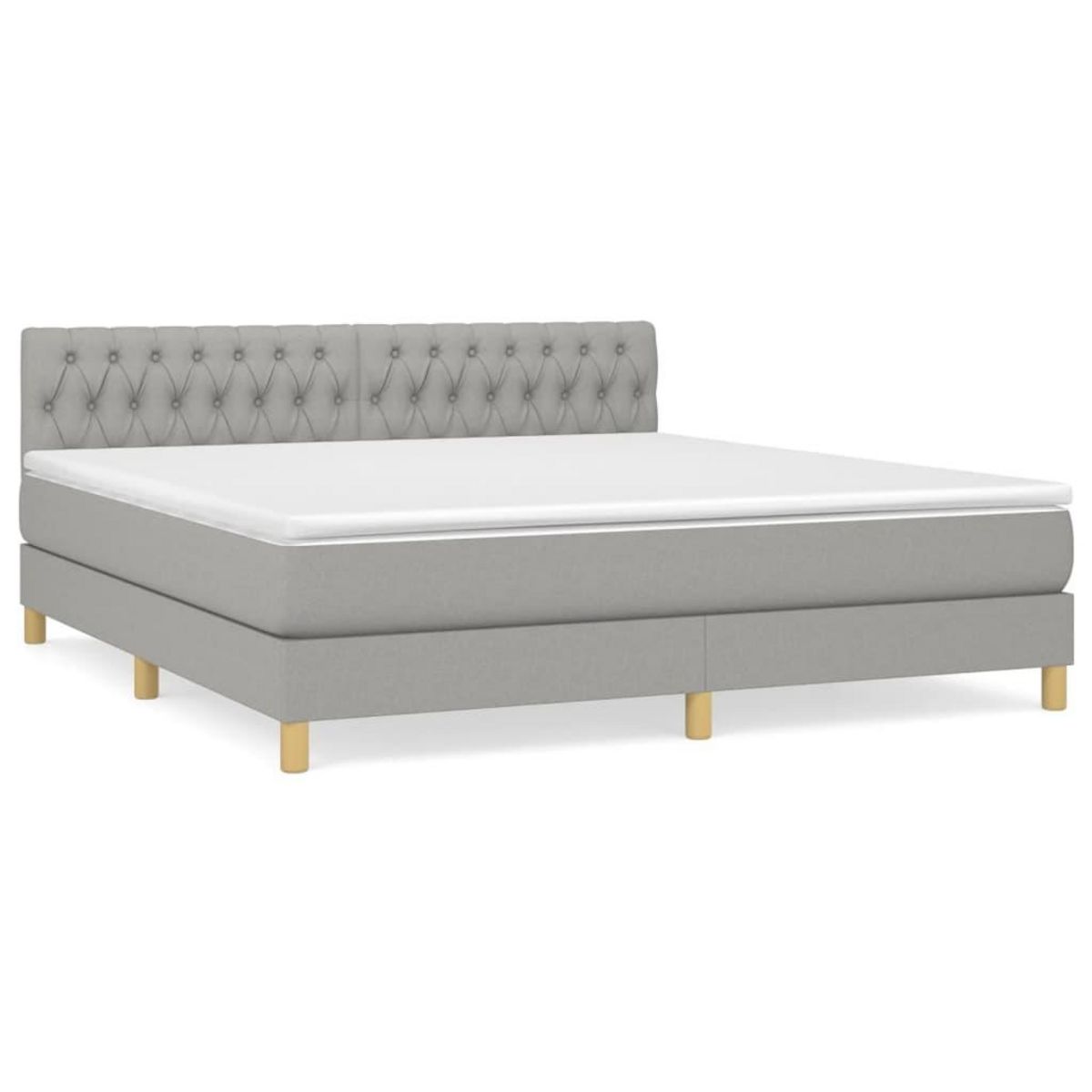 VIDAXL Sommier a lattes de lit avec matelas Gris clair 180x200cm Tissu