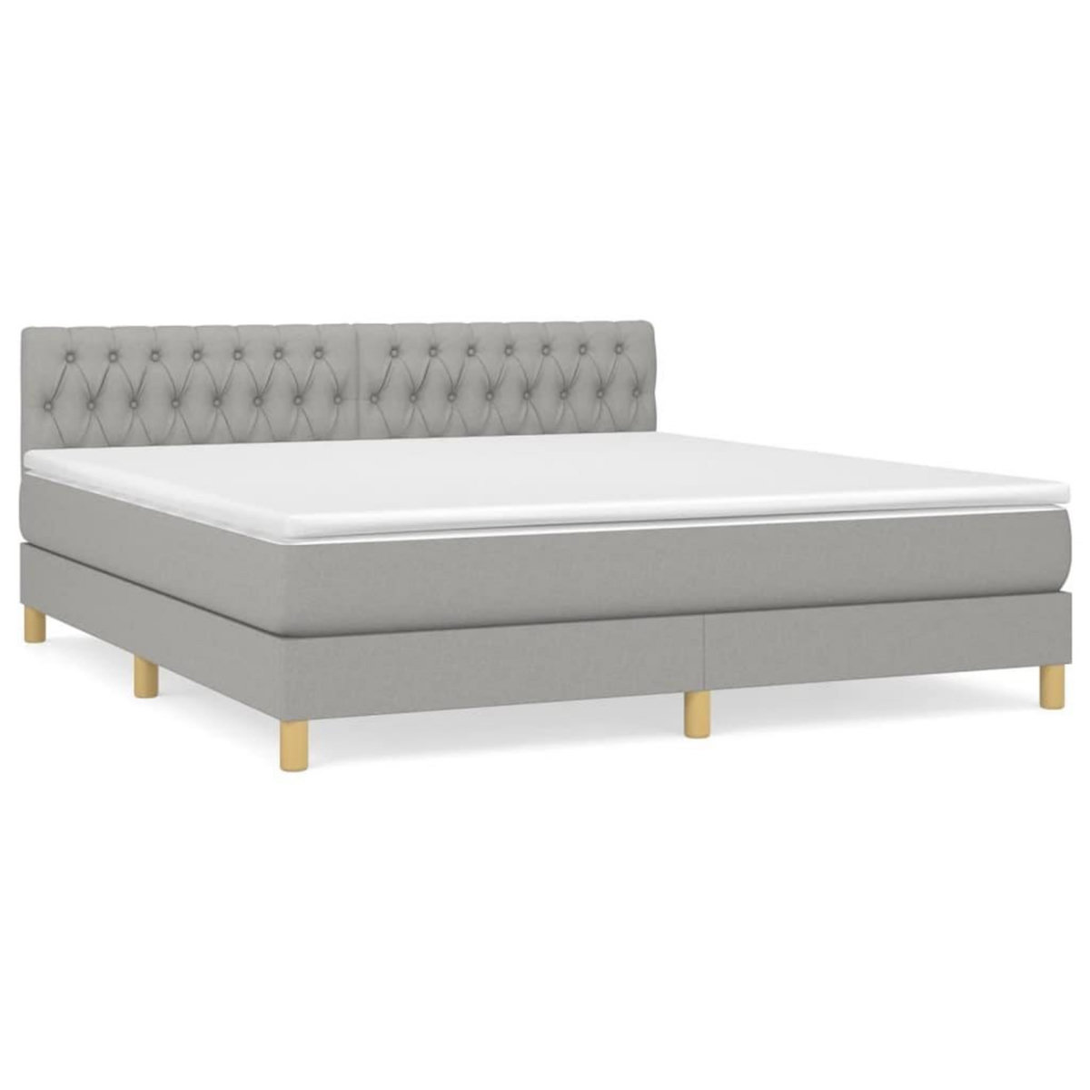 VIDAXL Sommier a lattes de lit avec matelas Gris clair 180x200cm Tissu