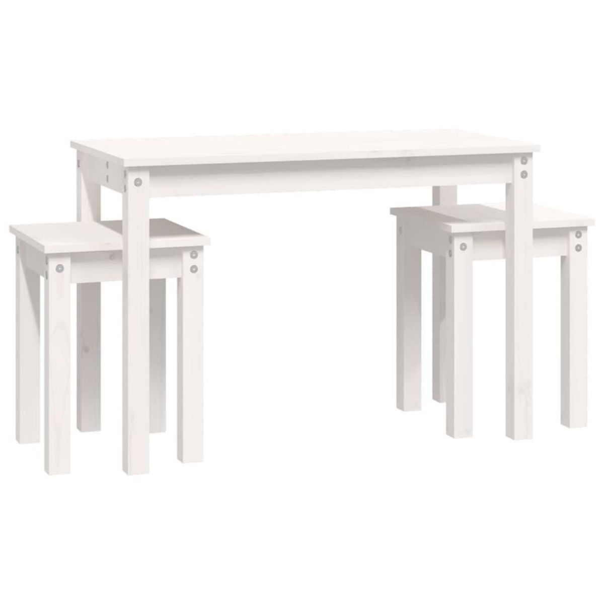VIDAXL Tables gigognes 3 pcs Blanc Bois de pin massif