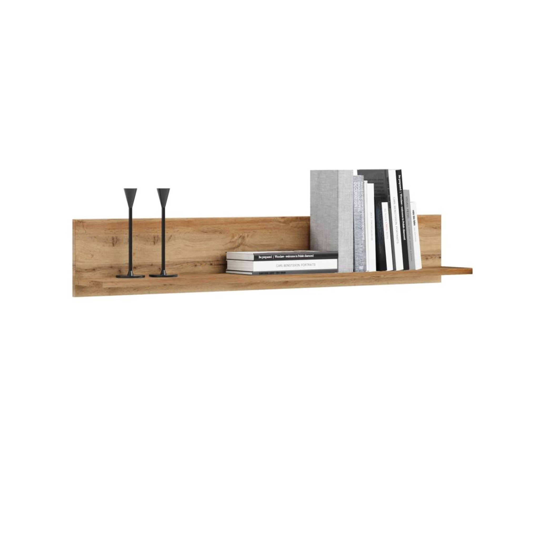 KOBI Étagère Murale en Bois Foncé de 100 cm - Design Élégant et Moderne