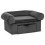 Voir la diapositive 2 : VIDAXL Canapé pour chien avec tiroir Gris foncé 75x50x38 cm Peluche
