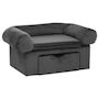 Voir la diapositive 2 : VIDAXL Canapé pour chien avec tiroir Gris foncé 75x50x38 cm Peluche