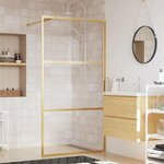 VIDAXL Paroi de douche avec verre ESG transparent dore 100x195 cm