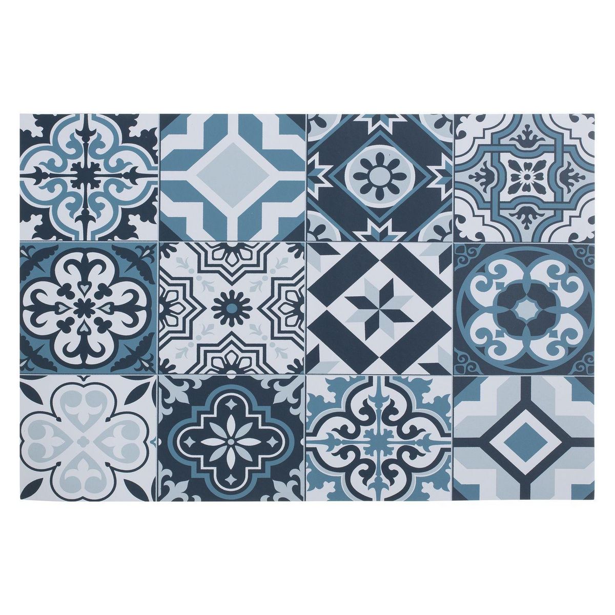ATMOSPHERA Lot de 6 sets de table mosaïque carreaux de ciment - 45 x 30 cm - Bleu