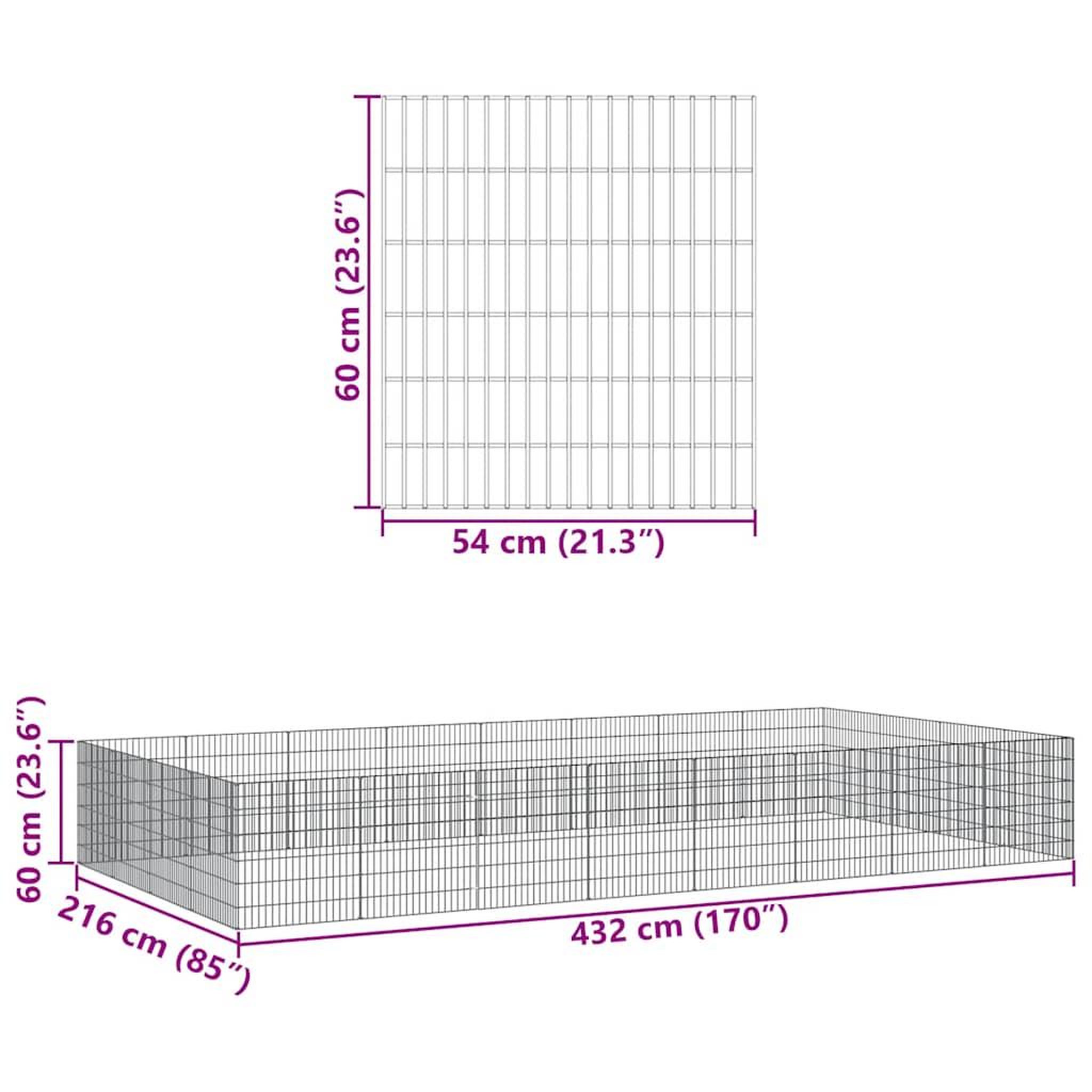 Voir la diapositive 6 : VIDAXL Enclos pour animaux en liberte 24panneaux 54x60cm fer galvanise