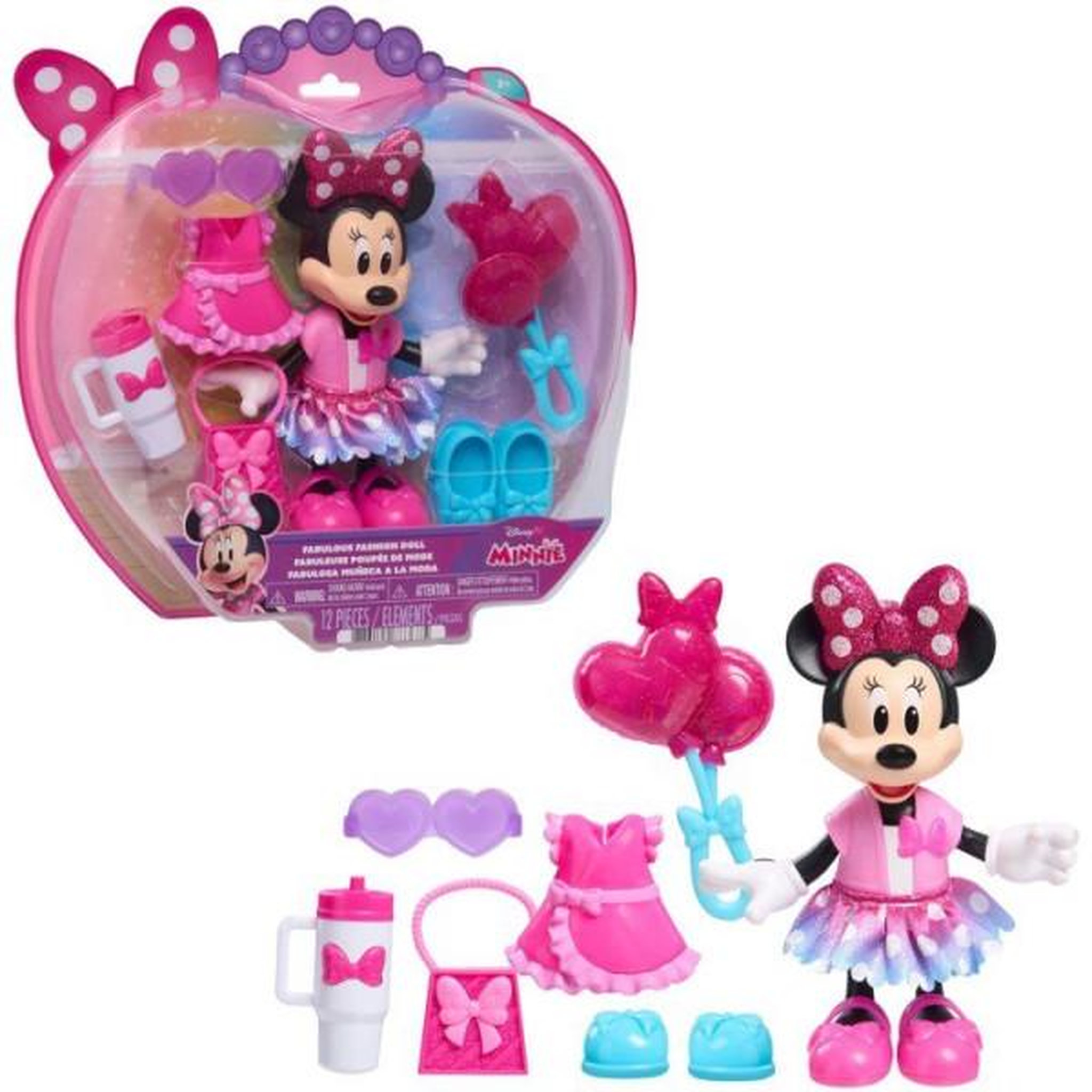 Voir la diapositive 6 : DISNEY Poupée mannequin - disney - minnie mouse fabulous fashion doll - 15 cm - 11 accessoires