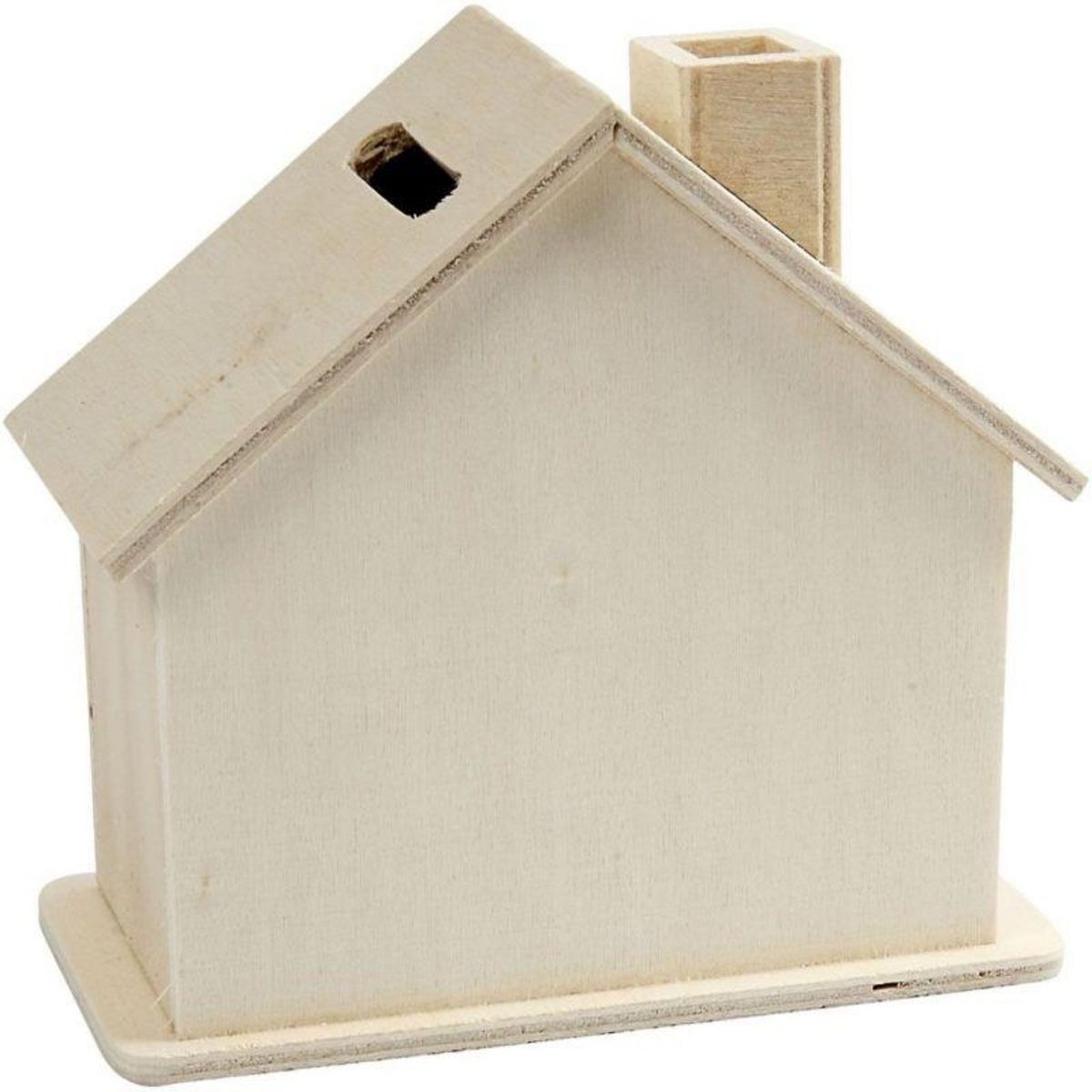 CREATIV COMPANY Tirelire en bois à décorer Maison - 10 x 10 x 5,4 cm