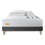 Voir la diapositive 2 : SEPTNUITS PACK Matelas + sommier kit gris Memo Bio Mousse à mémoire de forme Maxi épaisseur + Couette + 2 oreillers