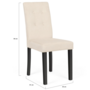 Voir la diapositive 6 : ID MARKET Lot de 4 chaises POLGA capitonnées en velours beige pieds noirs