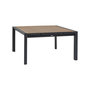 Voir la diapositive 2 : HESPERIDE Table de jardin carrée extensible alu Evasion 8/10 places effet bois honey et graphite - Hespéride