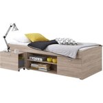 MARKET24 Lit combiné enfant CARLO - Mélamine chene - 90 x 200 cm