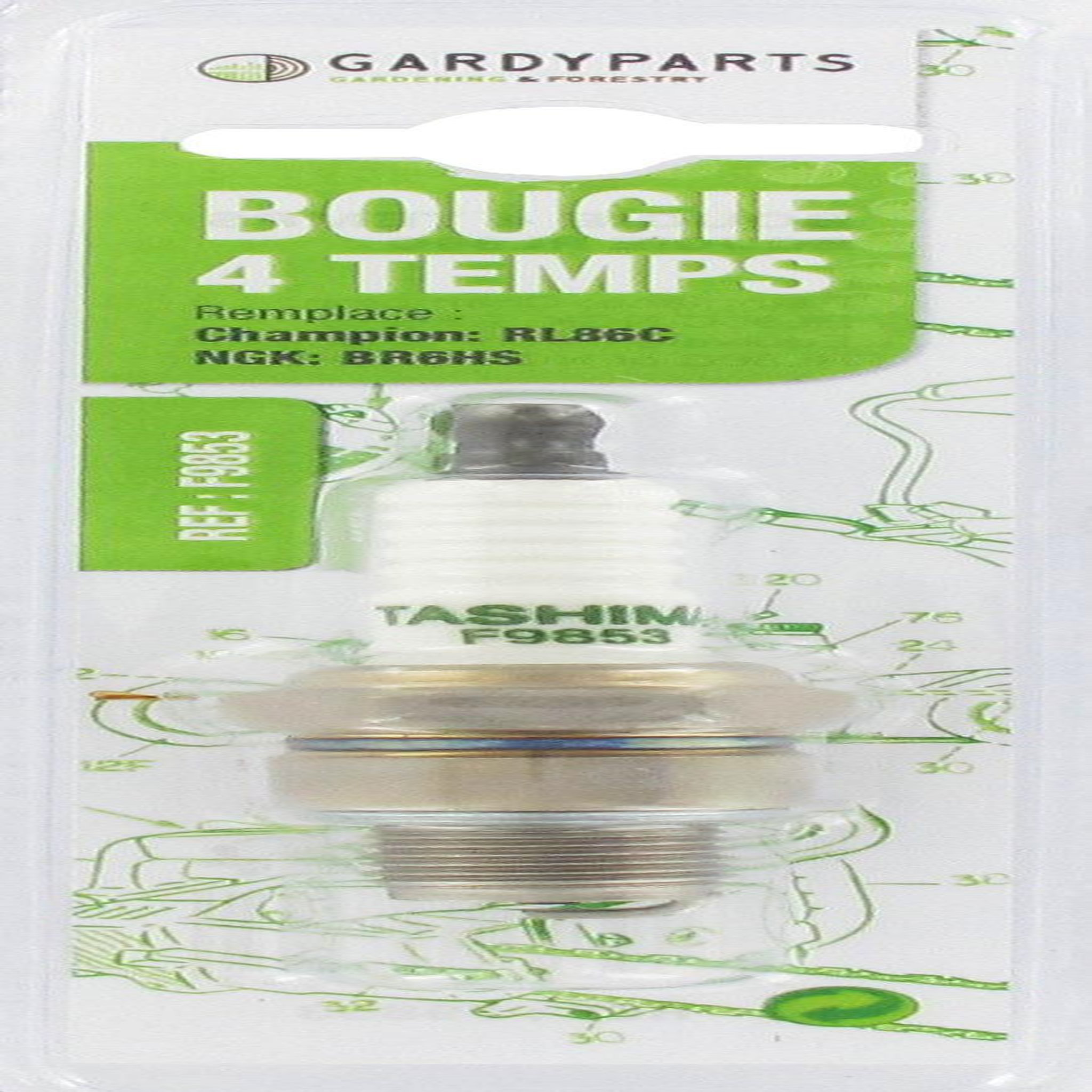 CENTRALE BRICO Bougie d'allumage adaptable sous coque remplace RL86C / CR8S, NGK: BR6HS