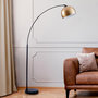 Voir la diapositive 2 : Rendez vous déco Lampadaire en métal couleur noir et laiton-Dinard