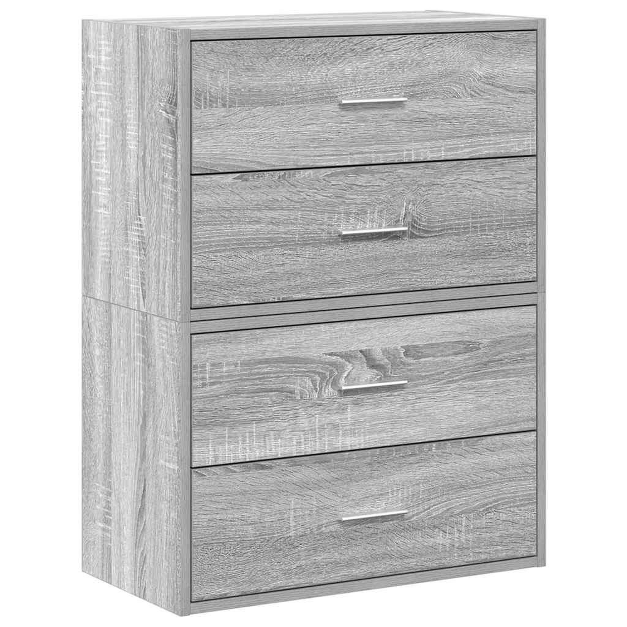 Voir la diapositive 2 : VIDAXL Armoires avec 2 tiroirs 2 pcs sonoma gris bois d'ingenierie