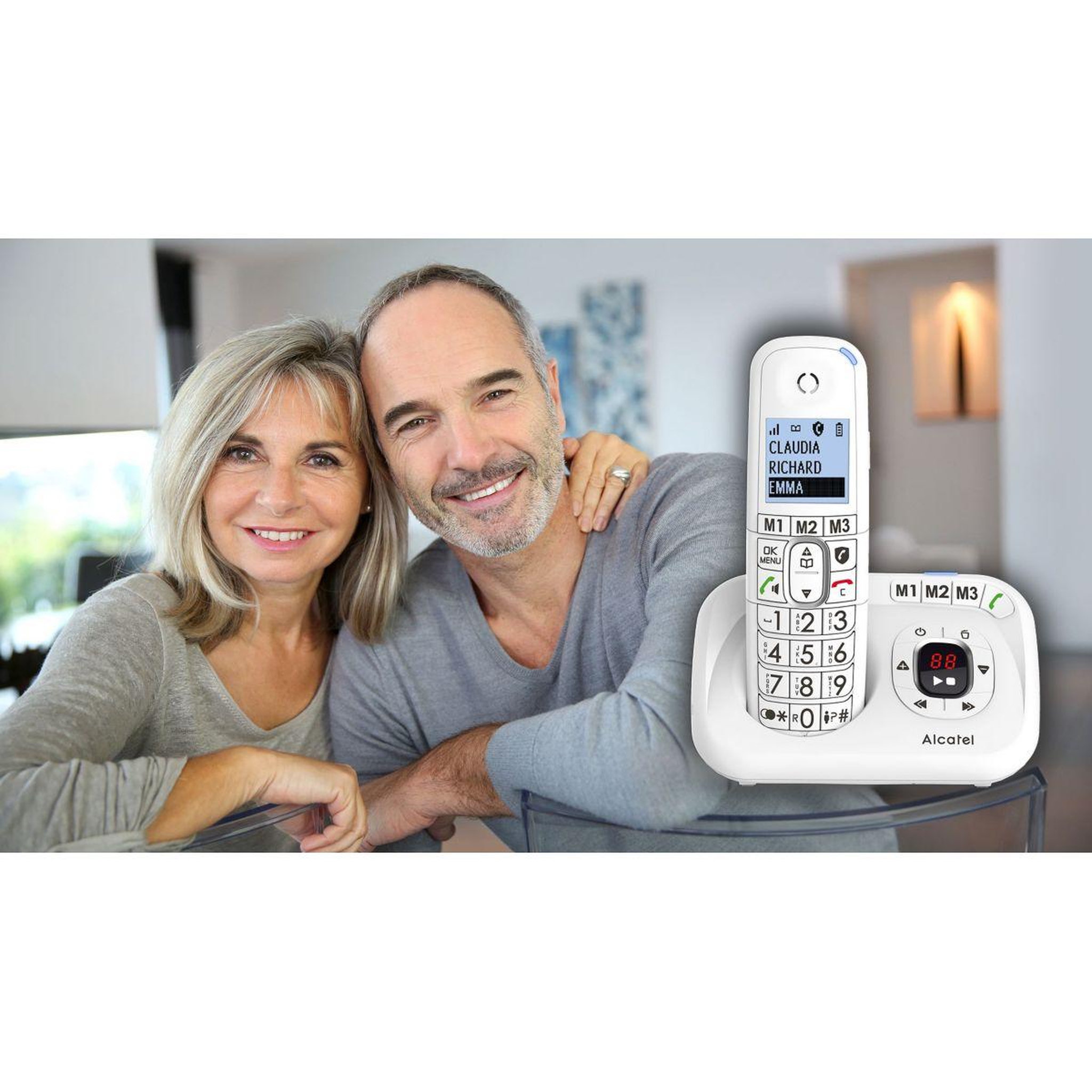 Voir la diapositive 4 : Alcatel Téléphone sans fil xl785 voice trio blanc